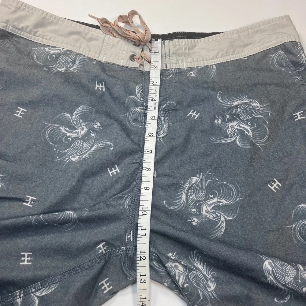 Howler Brothers Board Shorts Mens‎ 38 Grey Phoenix Monogram Swim Trunks Surf